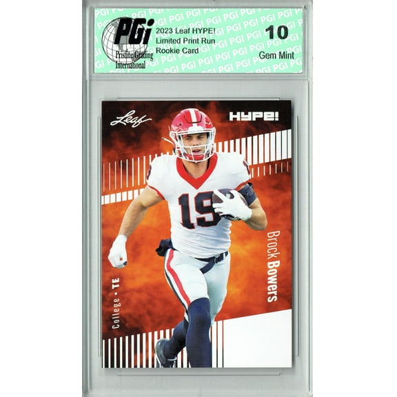 Brock Bowers 2023 Leaf HYPE! #104A Only 5000 Made! NFL Draft Rookie Card PGI 10