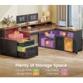 thumbnail image 4 of 59" Farmhouse L Shaped Computer Desk with 2 Drawers and Storage Cabinet, Wood Corner Office Desk for Home Office, 4 of 7