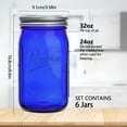 thumbnail image 2 of Frascos Mason Galssmagic de 950 ml, azules, pack de 6, con tapas herméticas, 2 of 5