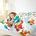 thumbnail image 4 of Castle Fairy Cartoon Dinosaur Full Size Comforter Sets 3-Piece for Preppy Child Kids,Cute Truck Car Bedding Comforter Set,Kawaii Rainbow Animal Lightweight Bedding Sets,Luxury Bedroom Decor, 4 of 8