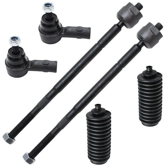 Detroit Axle - Front 6pc Suspension Kit for 2007-2017 Mitsubishi Outlander, 2009-2017 Lancer, 4 Inner & Outer Tie Rods 2 Boots Replacement