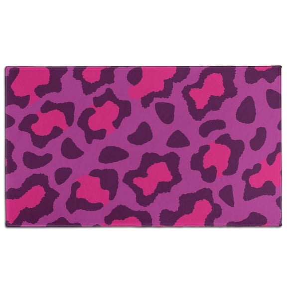 Pink and Black Of Leopard Print Door Rugs,Washable Non Slip Door Mats Indoor,Decorative Door Mats,Entry Mat Indoor for Entrance,Bedroom,Kitchen,Bathroom,17"x30"