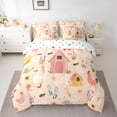 thumbnail image 2 of Homewish Colorful Rustic Flower 7pcs Bedding Comforter Set,Farmhouse Duck Chicken Queen Bedding Sets,Geometric Polka Dots Queen Sheet Sets For Kids,Super Cozy Room Decor Reversible, 2 of 8