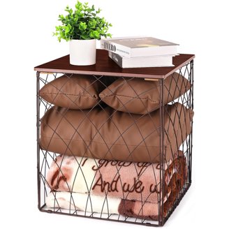 Fold Down Wall Table - Round Retractable Shelf For Small Spaces, Bedroom, Living Room (Walnut Finish)