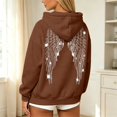 thumbnail image 5 of DHFJKG Zip Up Hoodie Women Rhinestone Wing Graphic Glitter Long Sleeve Sweatshirt Fall Trendy Streetwear Jackets, 5 of 6