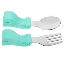Soimiss Self Feeding Spoons for Toddlers Stainless Steel and Silicone 1 Set