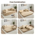 thumbnail image 5 of XIZZI 80.5" Convertible Sleeper Sofa Bed, Cloud Boneless Couch with Plush Corduroy, Sturdy Sprung Support, Oversize Comfy Loveseat for Living Room Bedroom, Beige, 5 of 7