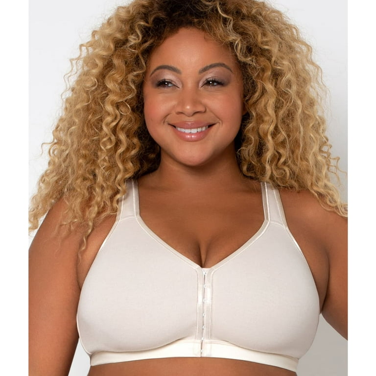 CURVY COUTURE Natural Front & Back Close Wireless Bra, US 38D/40C