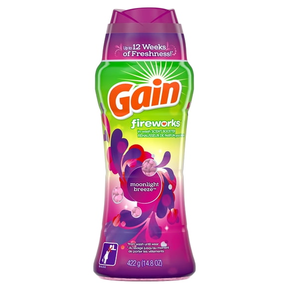 Perlas potenciadoras de aroma para ropa Gain Fireworks Moonlight Breeze 422 g