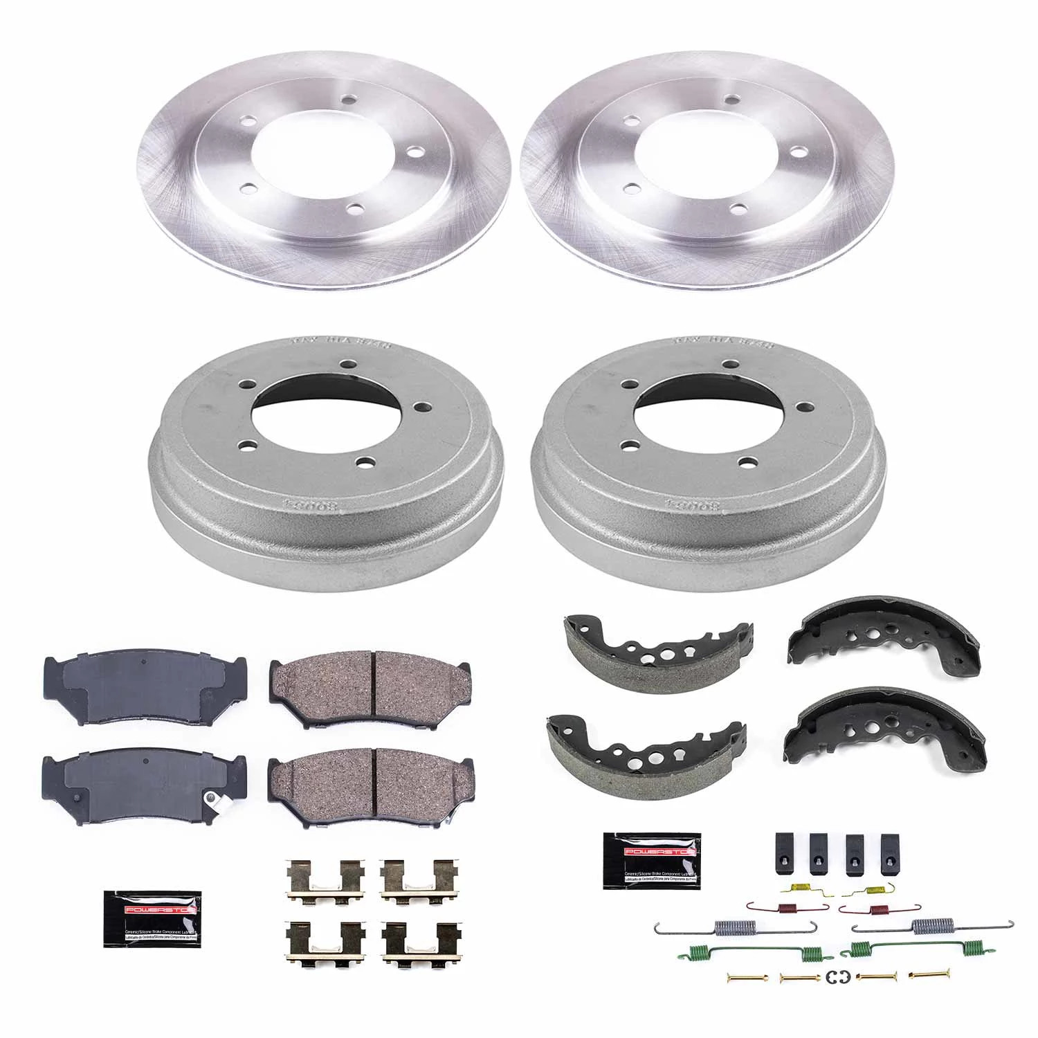 Power Stop Front and Rear Stock Replacement Drum and Shoe Kit KOE15186DK