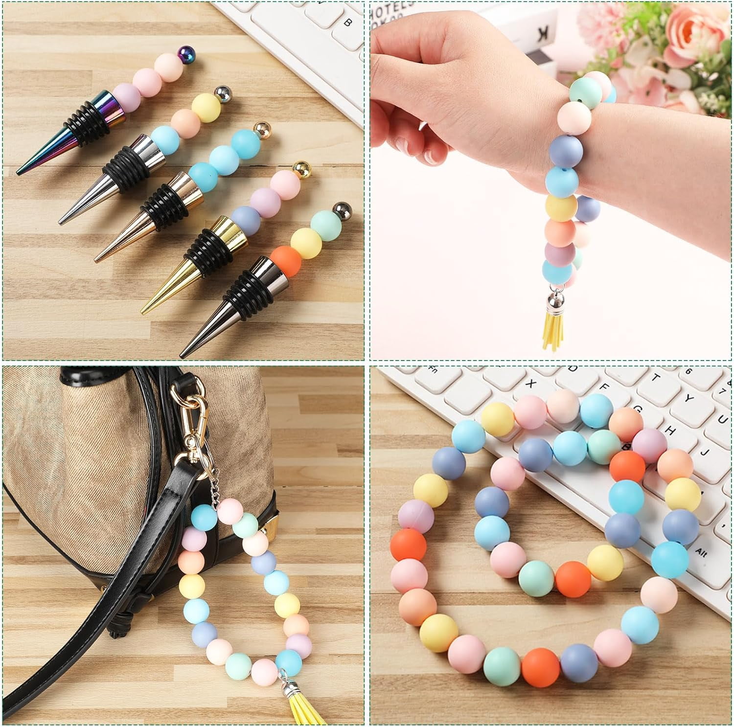 GYTY   500 Pcs 15mm Silicone Beads Mixed Round Silicone Beads Bracelet Making Kit Focal Beads Loose Beads for DIY Craft Necklace Jewelry Bracelet Lanyard Keychain Making (50 Colors)