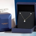 thumbnail image 4 of Gem Stone King 14K Yellow Gold Lab Grown Diamond Pendant Earrings Jewelry Set for Women | 1.28 Cttw | Gemstone April Birthstone | Round 6MM | with 18 inch Gold Chain, 4 of 5