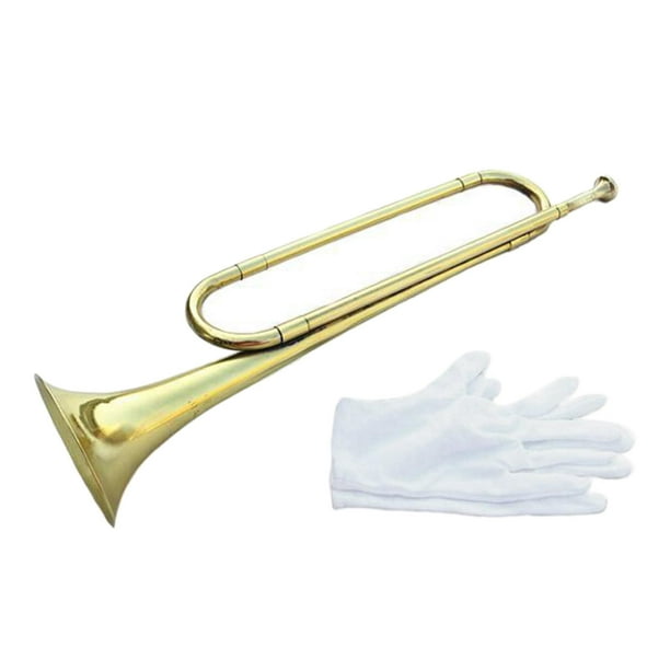 BB Bugle Brass Trumpet Musical Instrument Portable Blowing with Gloves for  Parties Professional Musical Gifts Children Durable 