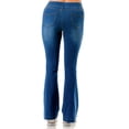 thumbnail image 6 of Jvini Women's Flare Jeans Pull-On High Waisted Stretch Denim Jeggings Medium Blue Wash 31" Inseam, 6 of 6