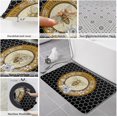 thumbnail image 6 of Kitchen Mat Rug Set of 2 Vintage Flower Bee Honey Hive Black Background Runner Rug Anti-Fatigue Comfort Memory Foam Standing Mat Non-Slip Floor Door Mat for Bathroom Bedroom 18x30in+18x60in, 6 of 6