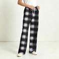 thumbnail image 6 of Kezqiaxn Pajama Pants Women Plaid Drawstring Elastic Waist Pj Pants Loose Casual Bottoms with Pockets Womens Clothes Multicolor F XL, 6 of 7