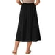 thumbnail image 3 of Falda midi de línea A con cintura elástica y bolsillos S negra de INSPIRE CHIC para mujer, 3 of 6