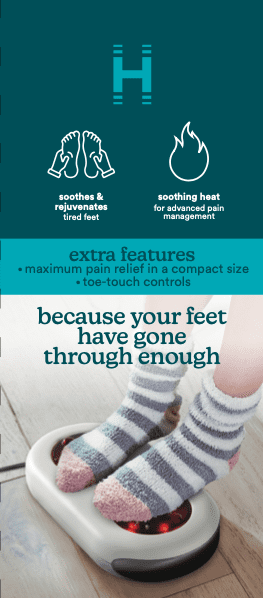 Homedics MaxComfort Shiatsu Foot Massager, Rotating Shiatsu Massage Nodes with Soothing Heat - White, L 9.92in x W 5.31 x H 2.09, 1.83LB.