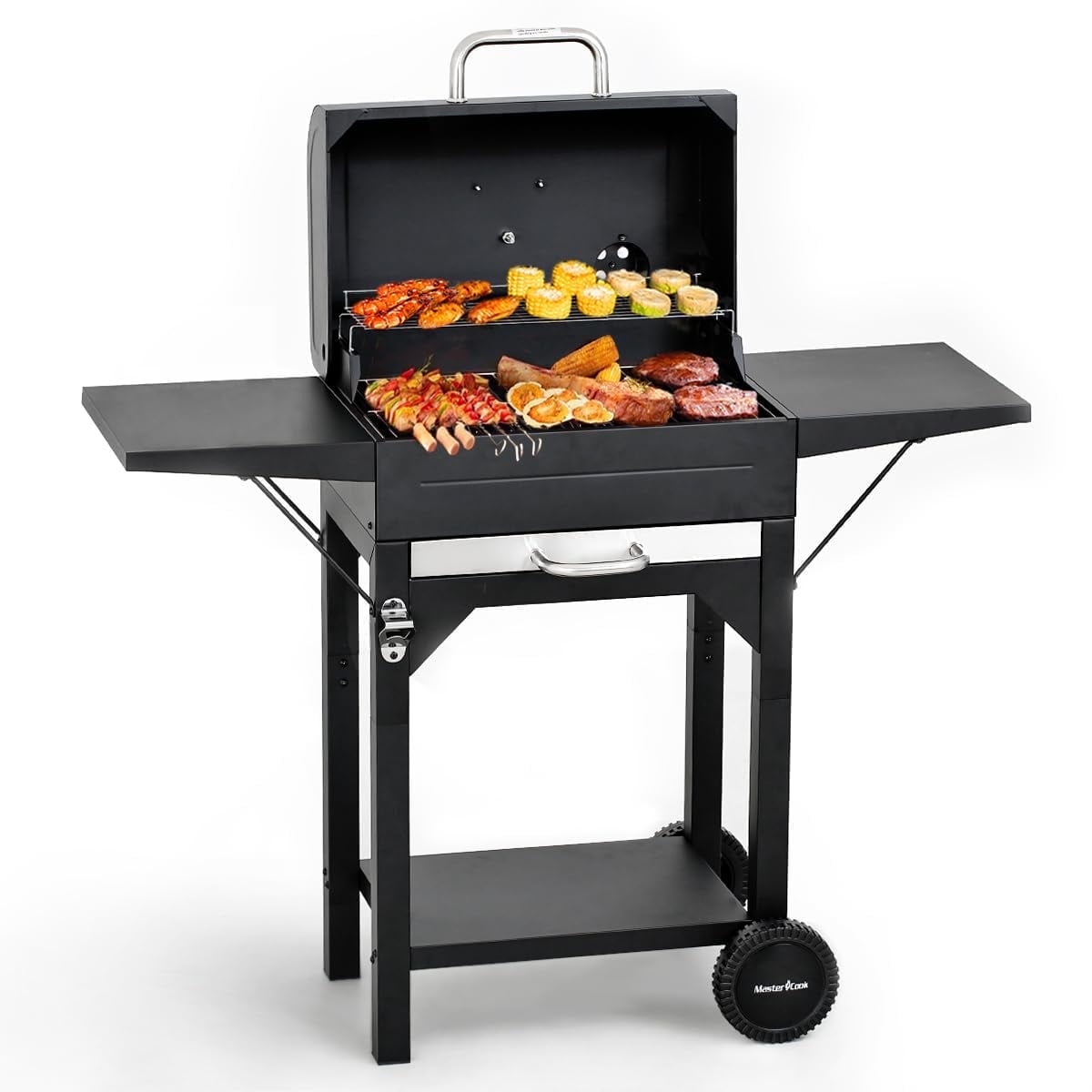 With Cover For Outdoor Royal Gourmet BBQ Charcoal Grill And Offset