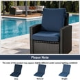 thumbnail image 4 of Goodgoods 18" x 36" Outdoor Dining Chair Cushions, 2-Pack Water & Fade Resistant Patio Cushions with Ties, Dark Blue, 4 of 7