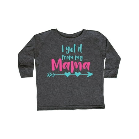 

Inktastic I Got It From My Mama Arrow Hearts - Blue Pink Gift Toddler Boy or Toddler Girl Long Sleeve T-Shirt