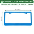 thumbnail image 4 of Unique Bargains License Plate Frame Stainless Steel Car License Plate Frame Bracket with Screws Caps 2 Hole Square Oval Hole Wide Frame Blue, 4 of 7