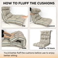 thumbnail image 6 of INTER HUT 46 x 22 in Patio High Back Cushions (Set of 2), Adirondack Rocking Chair Cushions Rocking Chair Cushion with Ties, Light Blue, 6 of 9