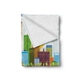 thumbnail image 2 of Las Vegas Soft Flannel Fleece Blanket, Cartoonish Skyline of Nevada City in the Afternoon Modern Buildings Architecture, Cozy Plush for Indoor and Outdoor Use, 70" x 90", Multicolor, by Ambesonne, 2 of 6
