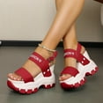thumbnail image 3 of Mepaouo Women's Platform Wedge Sandals Open Toe Walking Hiking Sandal Cushion Slip on Shoes Red 7, 3 of 8