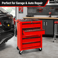 thumbnail image 2 of Rolling Tool Box on Wheels, Seizeen 5-Drawer Tool Chest & Storage Cabinet, Lockable Tool Organizer for Garage Warehouse, Red, 2 of 9