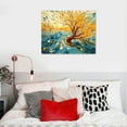 thumbnail image 4 of COMIO  Blue Gold Wall Art Colorful Abstract Heart Shape Tree Paintings Contemporary Artwork Tree of Life Picture Print on Canvas Art Home Bedroom Bathroom Wall Decor Framed Ready to Hang, 4 of 4