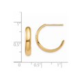 thumbnail image 2 of 14k Yellow Gold Polished 3.5mm J-Hoop Earrings - .9 Grams - Measures 16x16mm, 2 of 2