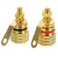 thumbnail image 1 of Phenofice 2Pcs Golden Speaker Jack Binding Post Connector Replacement for Amplifier Wiring, 1 of 6