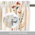 thumbnail image 6 of Spring Floral Kitchen Curtain Valances for Windows Farmhouse Short Curtains, Middle Century Summer Botanical Boho Rod Pocket Valance Curtain for Bedroom Cafe Living Room 42"x12", 6 of 8