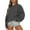 Dark Gray, variant on VANLOFE Women's Solid Color Long Sleeve Sweatshirt Round-Neck Sweatshirt for Women Women's Washed Warm Green Sweatshirt S