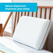 Linenspa Medium Feel Standard Size Ventilated Gel Memory Foam Bed Pillow with Washable Cover and Temperature Regulating Infusion