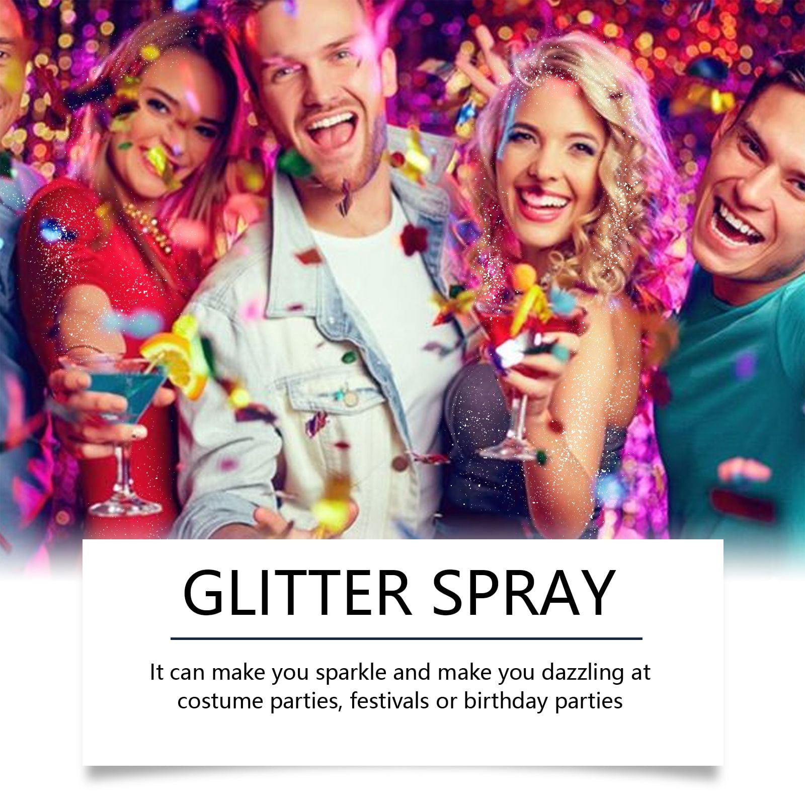 Alvantor Highlight Brightening Glitter Spray for Hair and Body, 4 fl.oz Shimmer Makeup Highlighter Powder