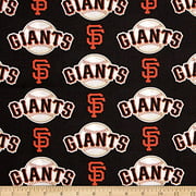Fabric Traditions MLB Cotton Broadcloth San Francisco Giants Orange Fabric By The Yard