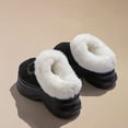 thumbnail image 4 of Wovix Women and Men Fleece Lined Clogs Shoes Memory Foam Thermal Fuzzy Slippers Winter Waterproof Indoor Outdoor Slipper Soft Slide On Comfort Platform Footwear Black 36, 4 of 4