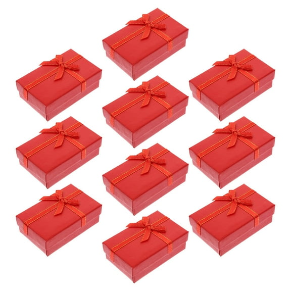 Masteelf 10-Pack Small Jewelry Boxes with Lids for Bracelets, Earrings, Necklaces - Cardboard Boxes for Christmas, Party Favors, Packaging