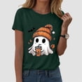 thumbnail image 2 of Linfrsh Halloween Costume Halloween Shirt For Women Fashion Print T Shirt Short Sleeve Women Short Sleeve Round Neck Tee T Shirt Printing Loose Top, 2 of 6