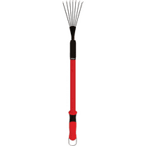 Extendable Handle Rake, Extends reach to 34 inches, Red, 18"-36"