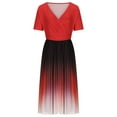 thumbnail image 4 of SMihono Robe Bohème d'Été pour Femmes Grande Taille Robe d'Été pour Femmes Décontractée Col Rond Dégradé Imprimé Manches Courtes Robe de Plage Robe de Fête, 4 of 6