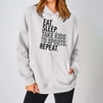 thumbnail image 2 of 2025 Christmas Baggy Hoodies Ladies Letter Print Graphic Sweatshirt with 2 Pockets Casual Pullover Tops Loose (2XL, White 08), 2 of 6