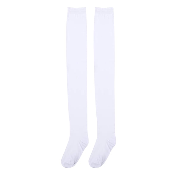 Qarigey 1 par de medias altas hasta el muslo estilo pijo de invierno cálido calcetín botas accesorios de mujer regalos del Día de San Valentín para Medias Blanco