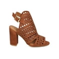 thumbnail image 2 of New Women Qupid Chester-32 Nubuck Peep Toe Perforated Block Heel Mule, 2 of 6