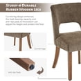 thumbnail image 4 of Vknow Furniture Modern Chenille Upholstered Dining Chairs Set of 6 with Cutout Back and Solid Wood Legs for Dining Room, Kitchen and Living Room, Dark Brown, 4 of 8