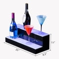 thumbnail image 4 of Nurxiovo 20/30/40 Inch LED Lighted Liquor Bottle Display 2 Step Illuminated Bottle Shelf 2 Tier Home Bar Drinks Lighting Shelves with Remote Control … (20 inch), 4 of 9