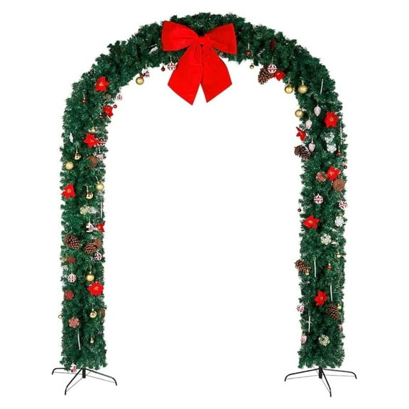 Qtypgm Christmas Artificial Tree Arch, Holiday Parties, Family, Baby, Weddings, Festival Home Decor, Garden Accessories Durable, Reusable, Flower, Holiday Decorations, Archway, Stand, Porch, Green