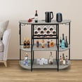 thumbnail image 4 of 1 PCS 120*40*91cm/47.24*15.75*35.83in Gray Wine Rack Table with LED Light & Outlet, Modern Coffee Bar Cabinet Floor Table, 4 of 13